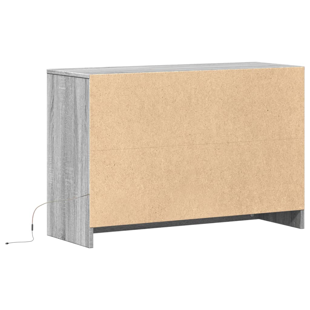 Televizoriaus spintelė su LED, pilka, 91x34x61cm, mediena