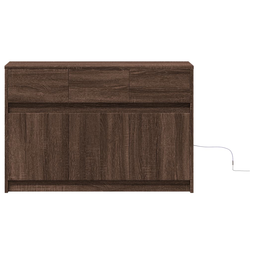TV skapītis ar LED, brūns, 91x34x61 cm, koks