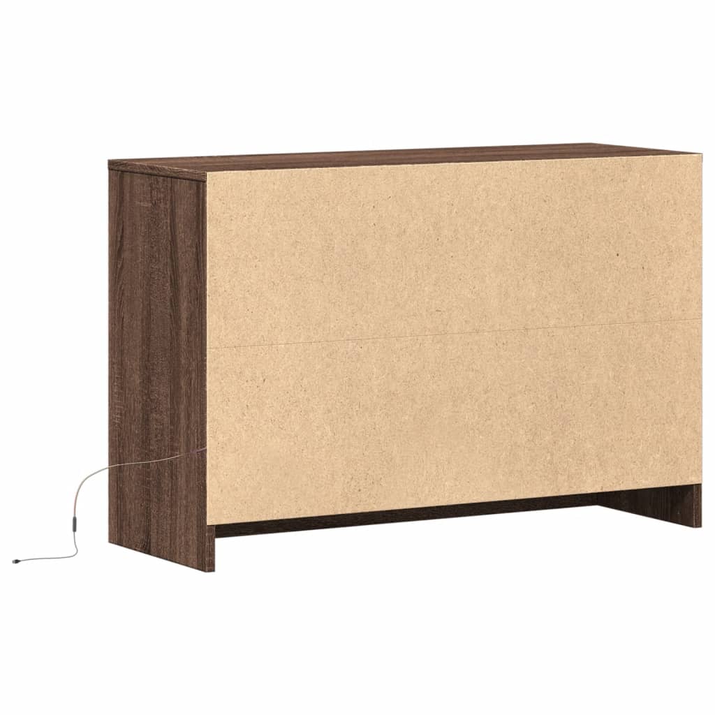 TV skapītis ar LED, brūns, 91x34x61 cm, koks