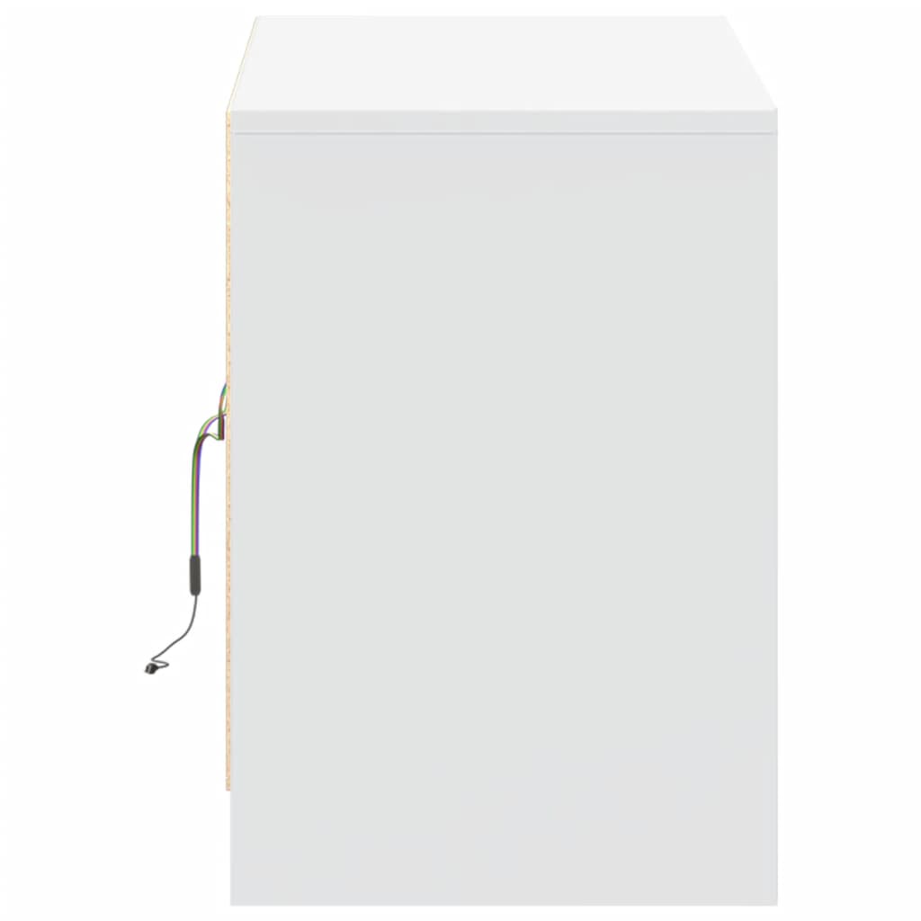 Televizoriaus spintelė su LED, balta, 100x34x50cm, mediena