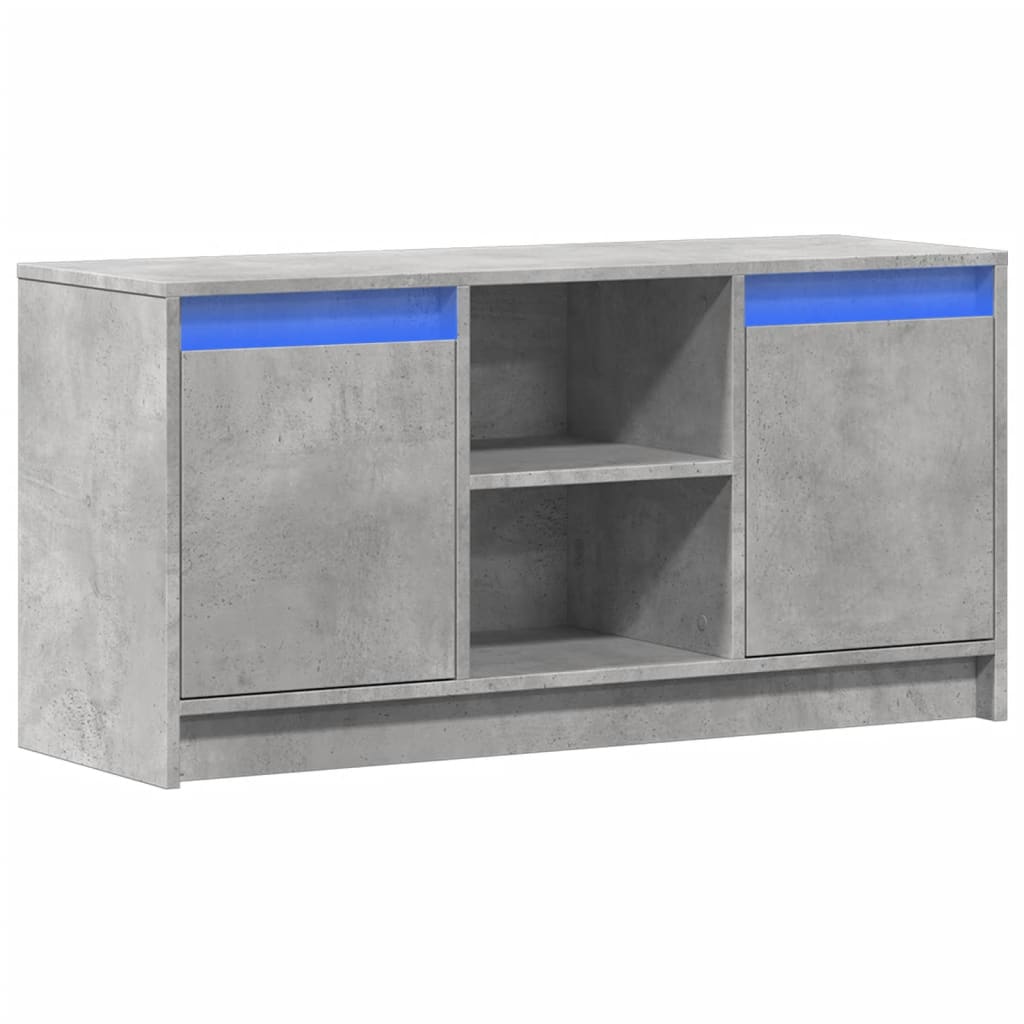 Televizoriaus spintelė su LED, betono, 100x34x50cm, mediena