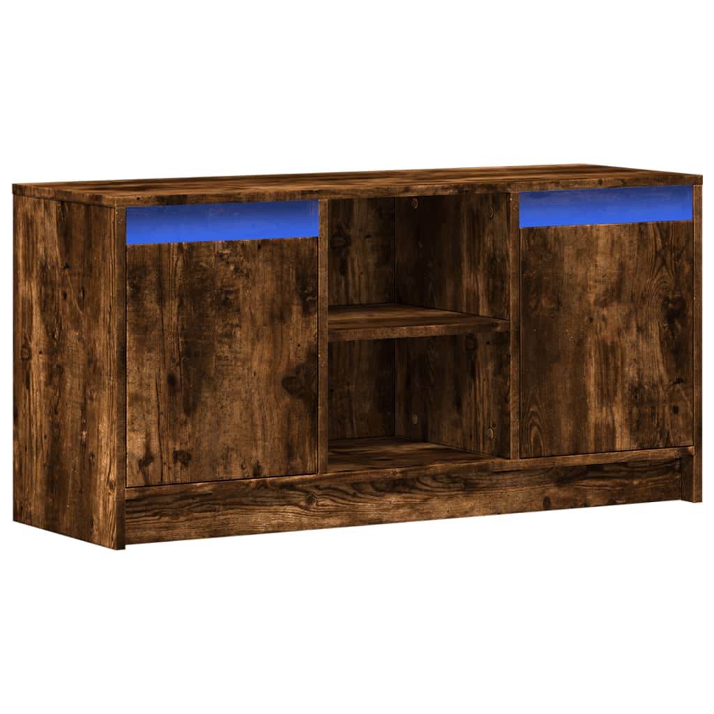 TV cabinet with LED, smoke, 100x34x50cm, wood