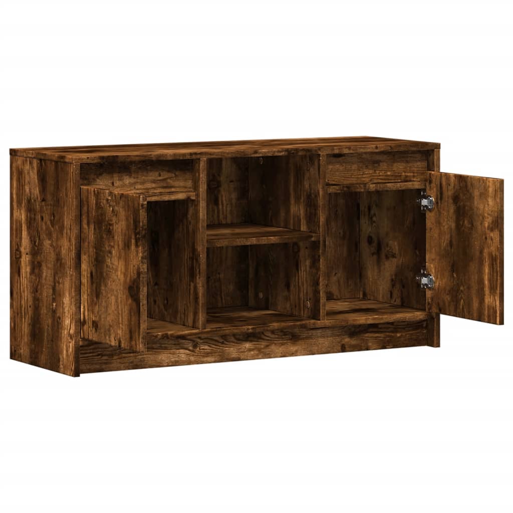 Televizoriaus spintelė su LED, dūminė, 100x34x50cm, mediena