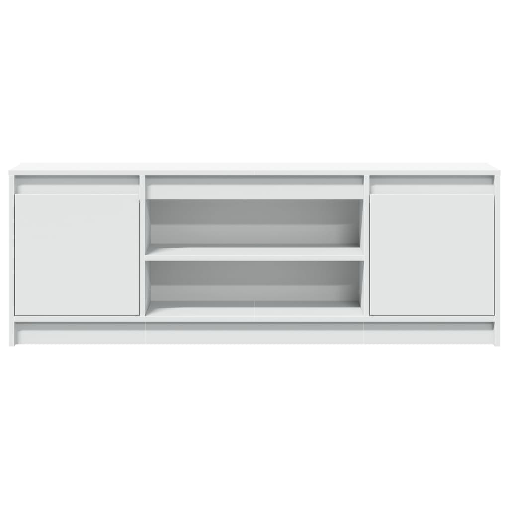 Televizora skapītis ar LED, balts, 139,5x34x50cm, koks