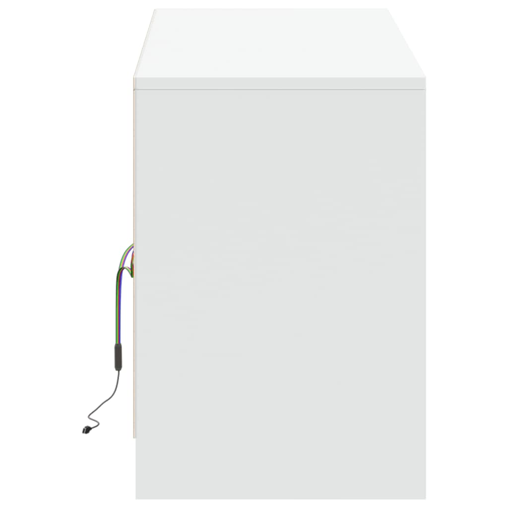 Televizoriaus spintelė su LED, balta, 139,5x34x50cm, mediena