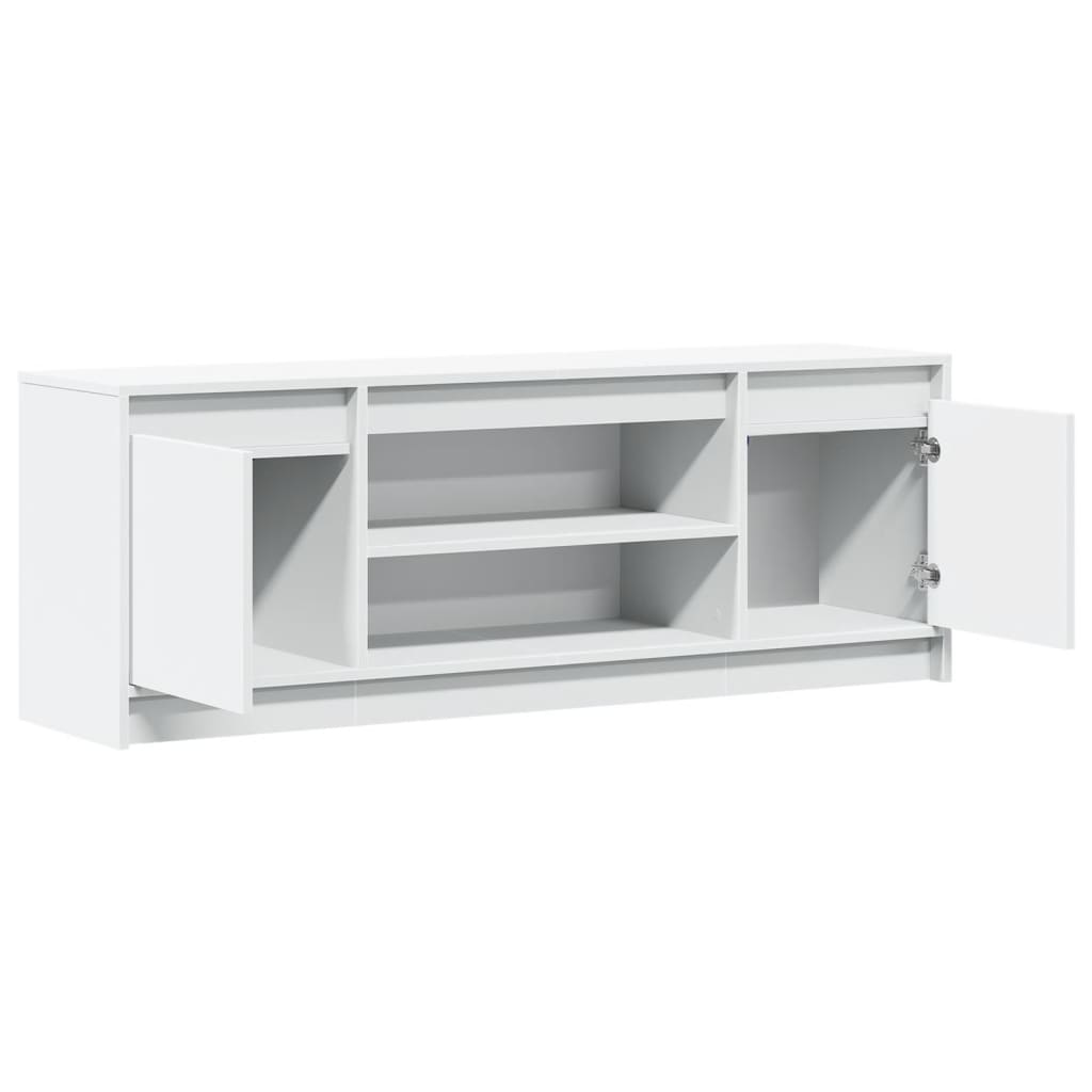 Televizoriaus spintelė su LED, balta, 139,5x34x50cm, mediena