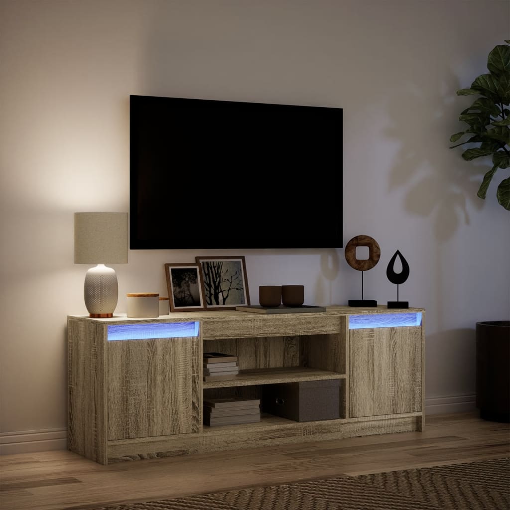 LED televizora skapītis, ozolkoka, 139,5x34x50 cm, koks
