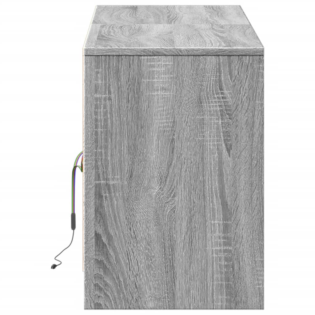 Televizoriaus spintelė su LED, pilka, 139,5x34x50cm, mediena