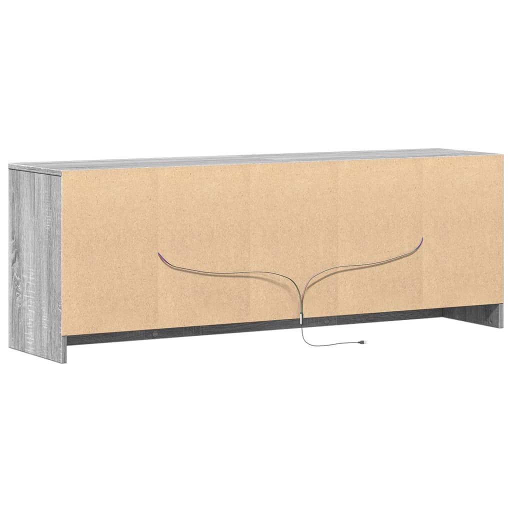 Televizoriaus spintelė su LED, pilka, 139,5x34x50cm, mediena