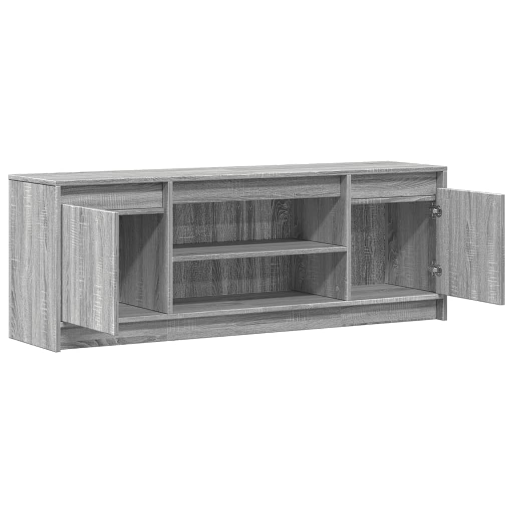 Televizoriaus spintelė su LED, pilka, 139,5x34x50cm, mediena