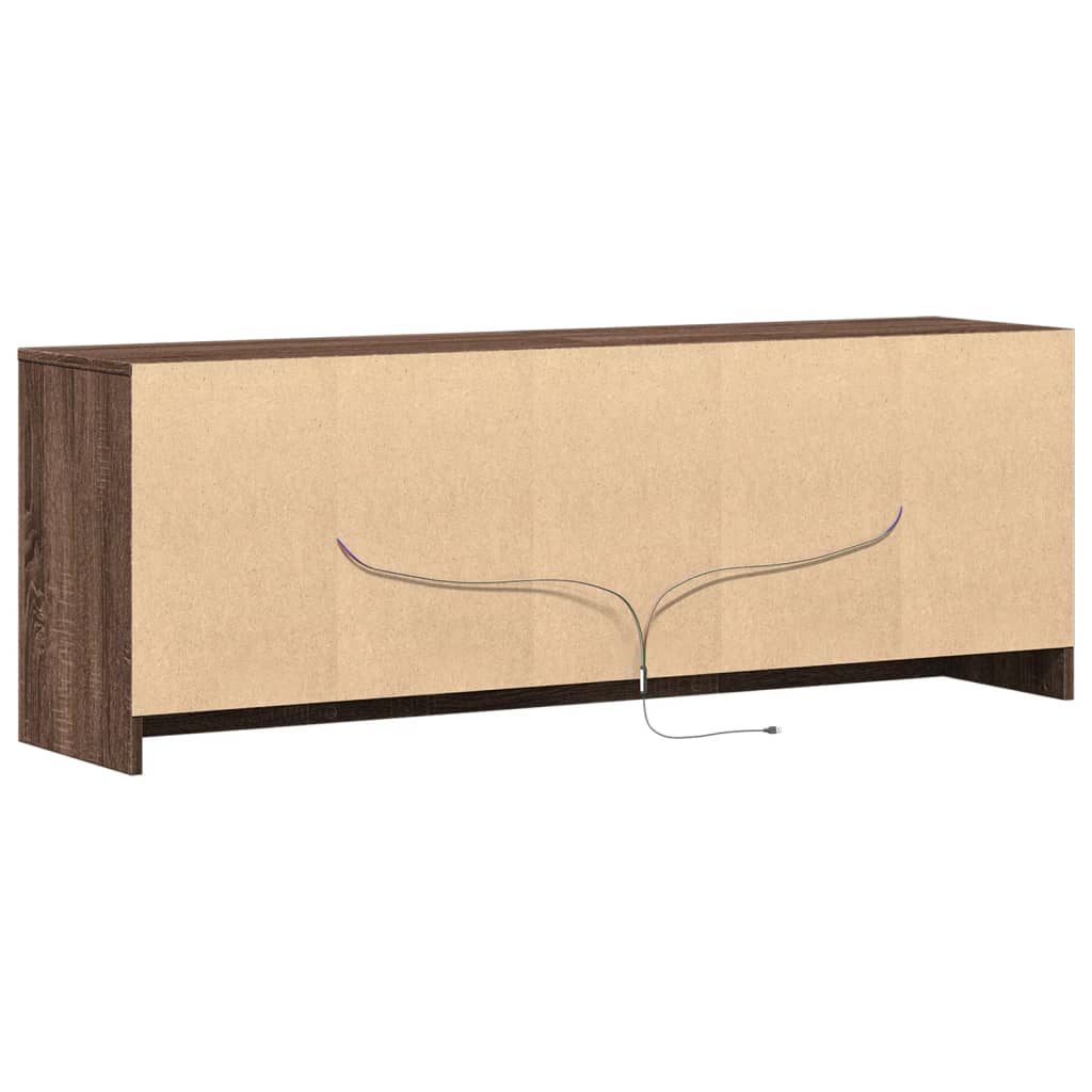 TV cabinet with LED, brown, 139.5x34x50cm, wood