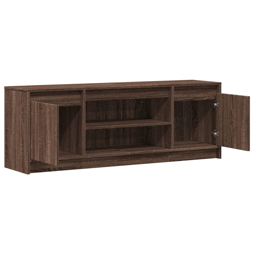 TV cabinet with LED, brown, 139.5x34x50cm, wood