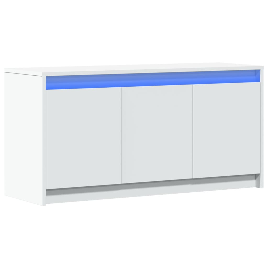 TV skapītis ar LED, balts, 100x34x50cm, koks