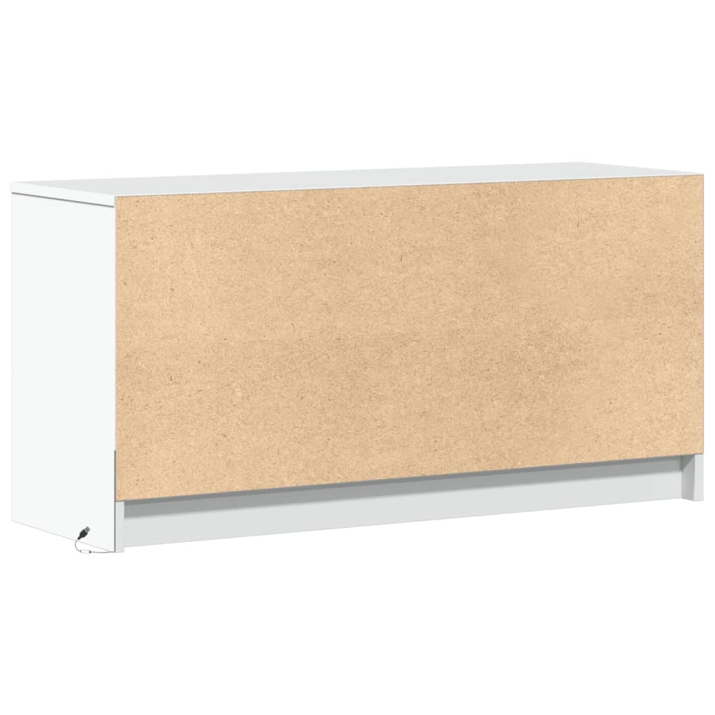 TV skapītis ar LED, balts, 100x34x50cm, koks
