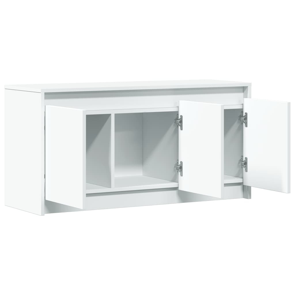 TV skapītis ar LED, balts, 100x34x50cm, koks