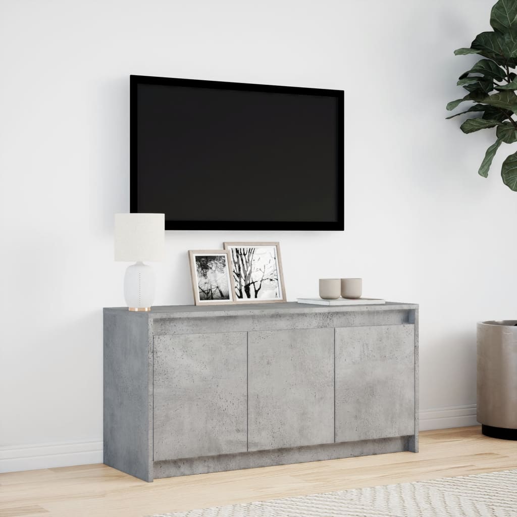 TV skapītis ar LED, betona, 100x34x50cm, koka