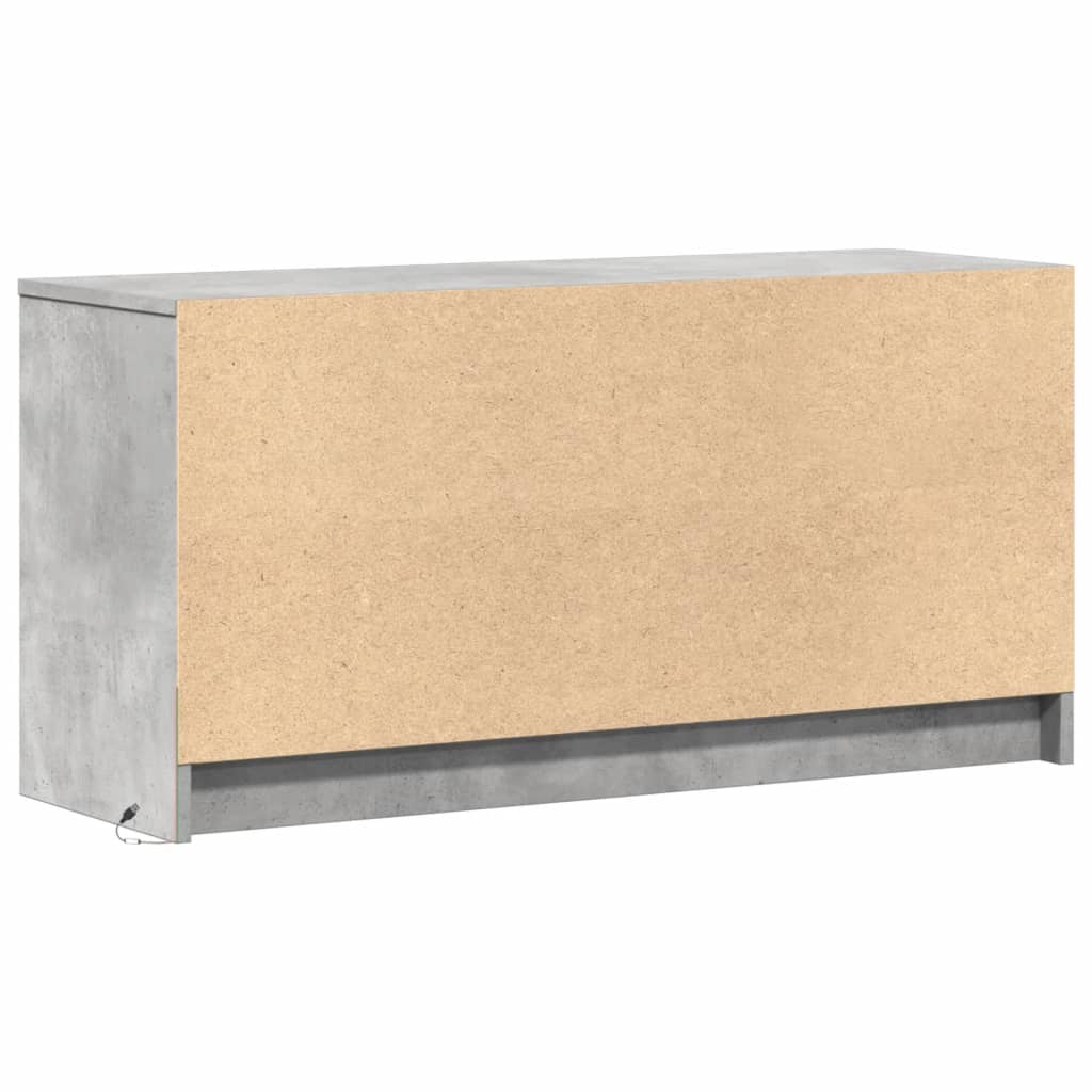 TV skapītis ar LED, betona, 100x34x50cm, koka