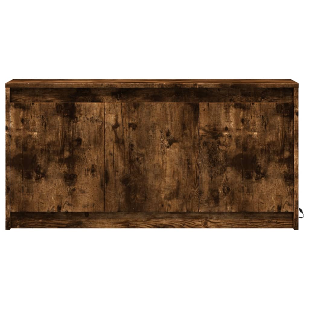 TV skapītis ar LED, dūmu krāsas, 100x34x50cm, koks