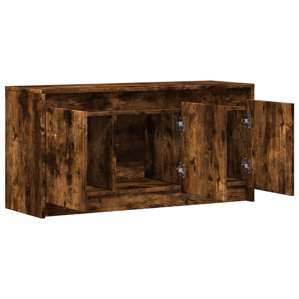 TV skapītis ar LED, dūmu krāsas, 100x34x50cm, koks