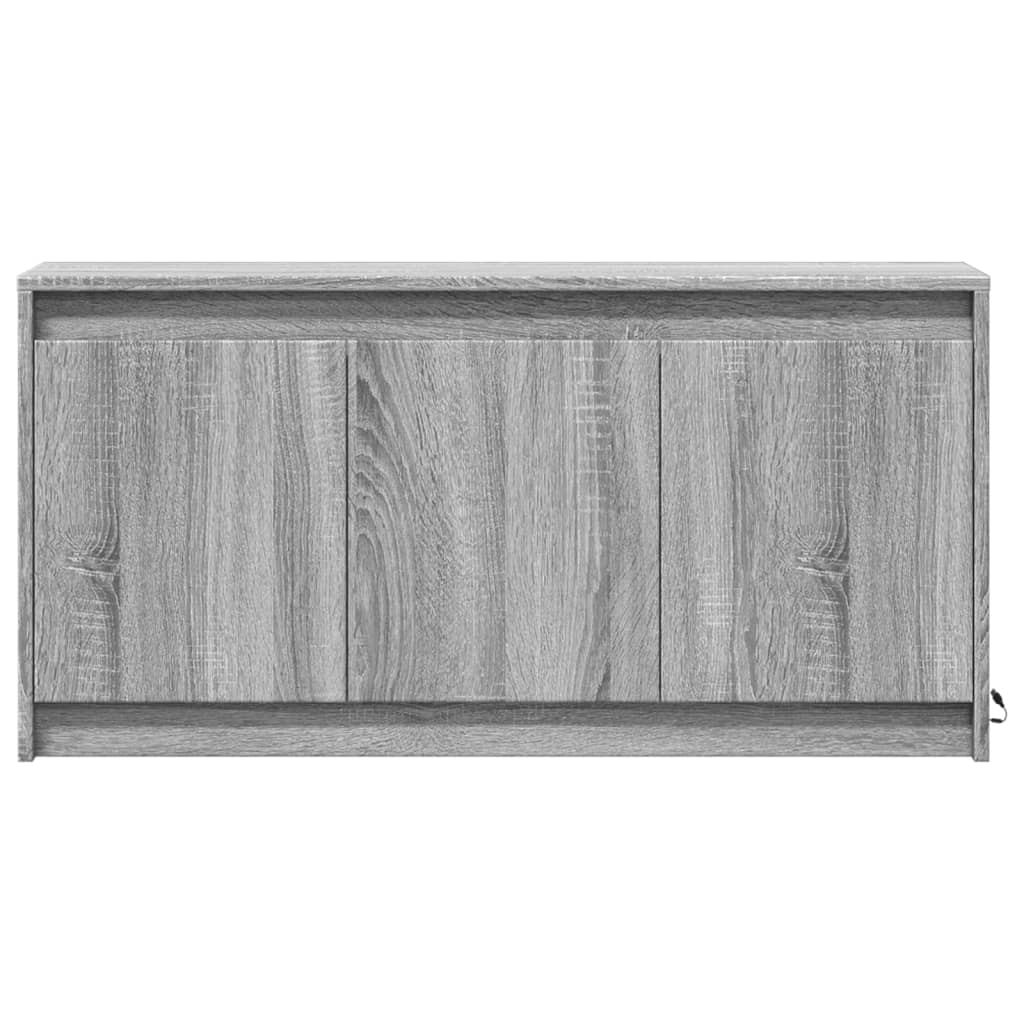 TV skapītis ar LED, pelēks, 100x34x50cm, koks