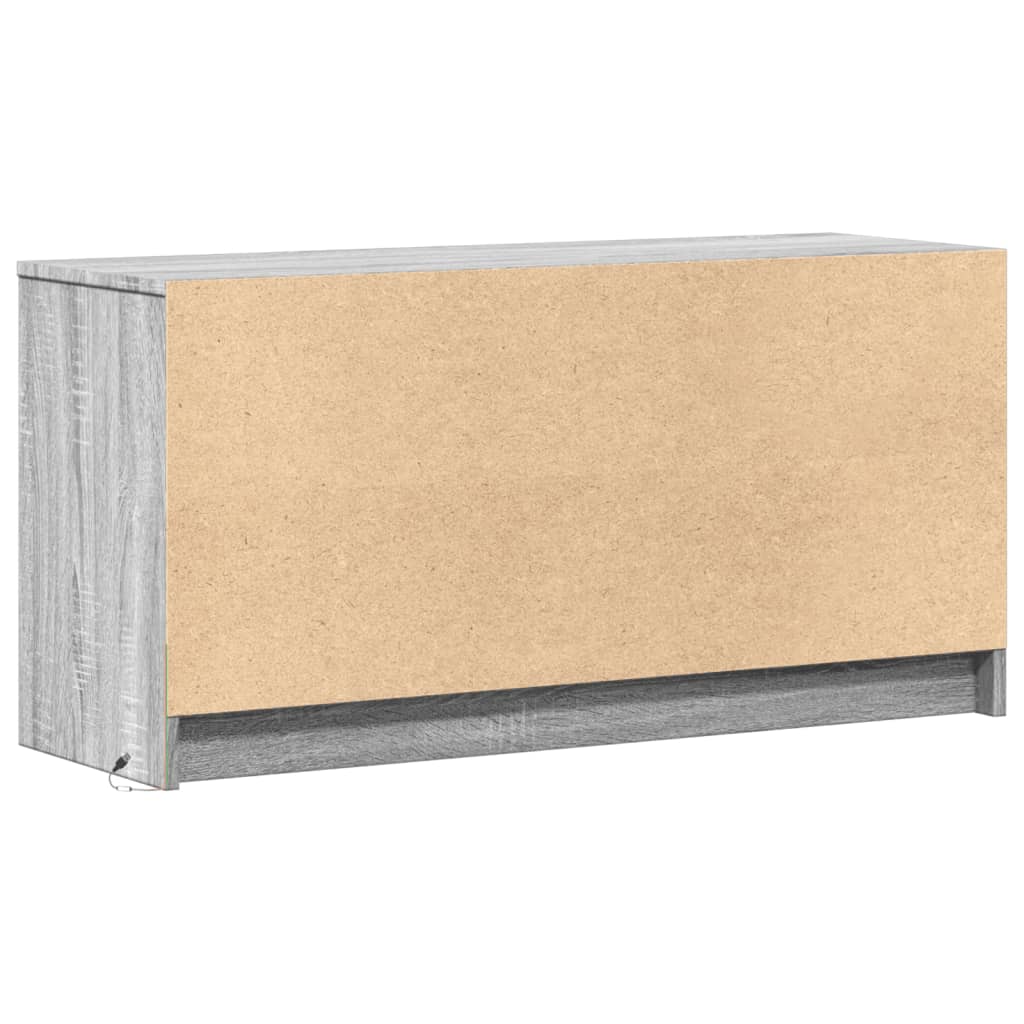 TV skapītis ar LED, pelēks, 100x34x50cm, koks