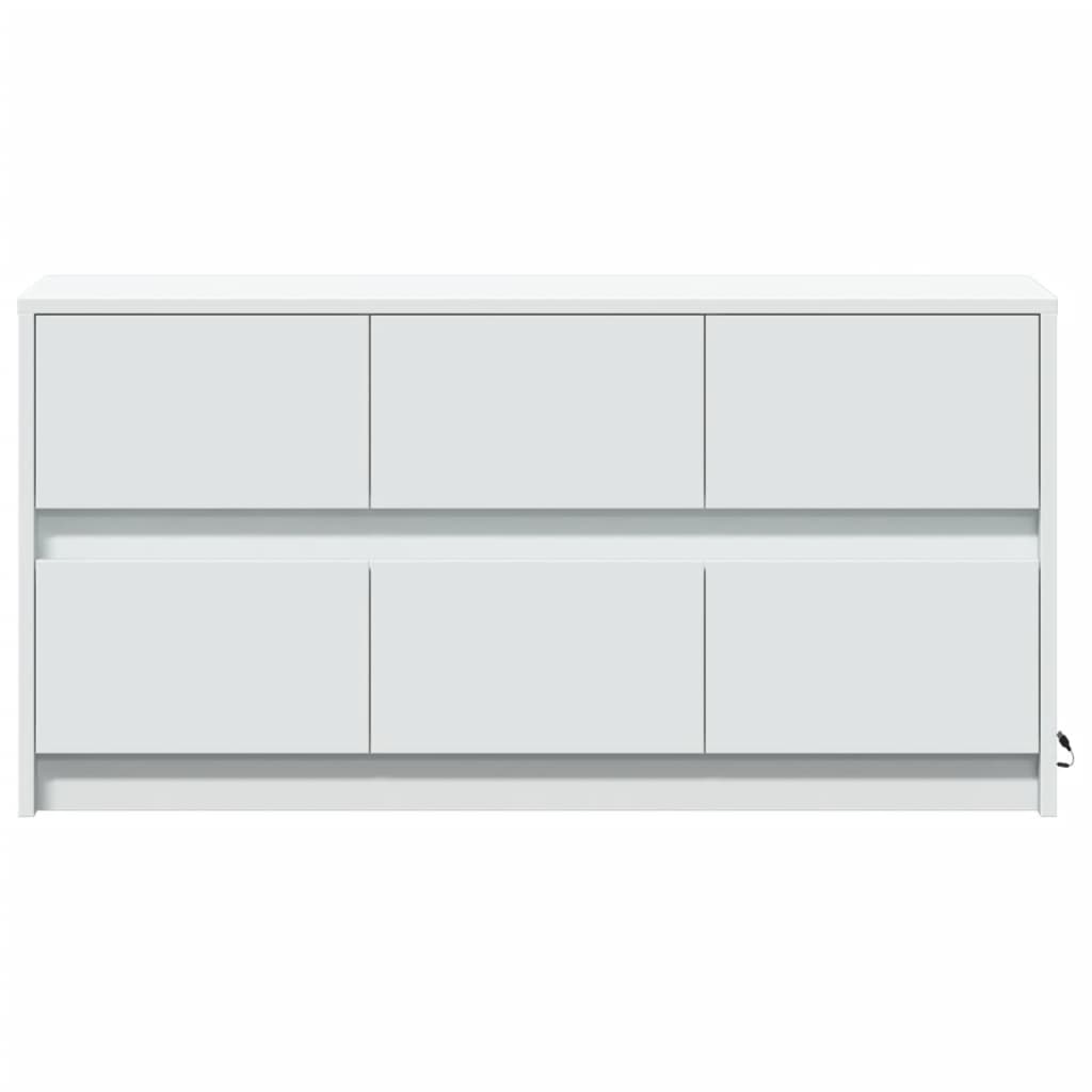 Televizoriaus spintelė su LED, balta, 100x34x50cm, mediena