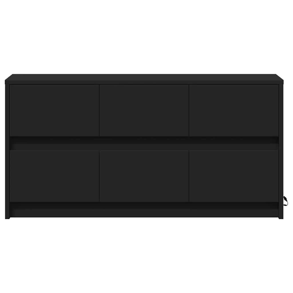 Televizoriaus spintelė su LED, juoda, 100x34x50cm, mediena