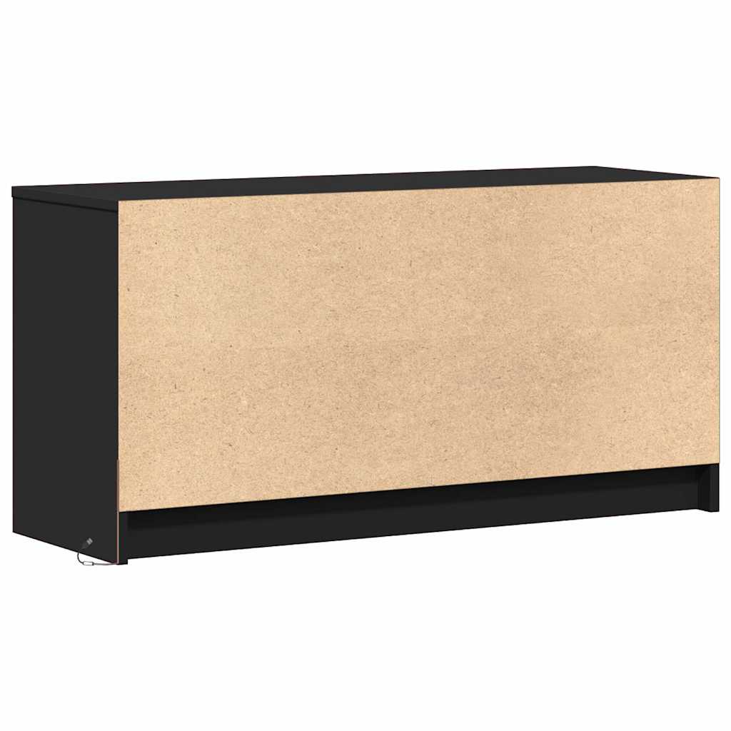 Televizoriaus spintelė su LED, juoda, 100x34x50cm, mediena