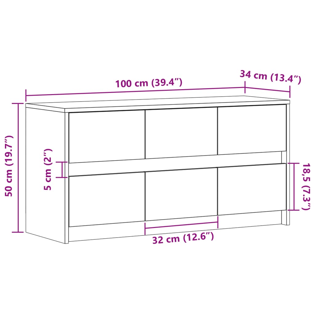 Televizoriaus spintelė su LED, dūminė, 100x34x50cm, mediena