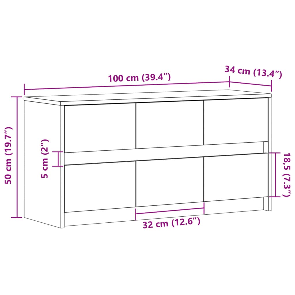 Televizoriaus spintelė su LED, ruda, 100x34x50cm, mediena