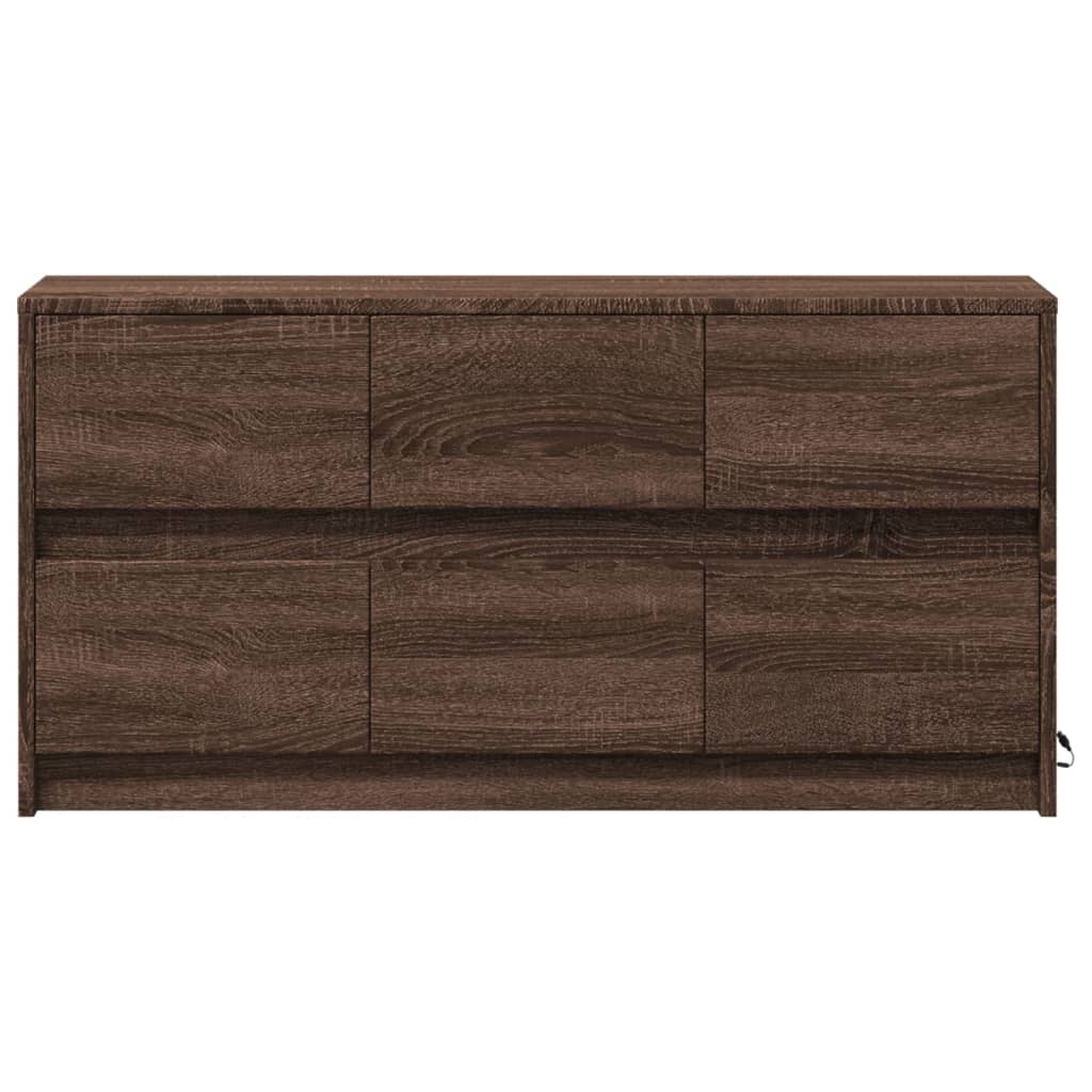 Televizoriaus spintelė su LED, ruda, 100x34x50cm, mediena