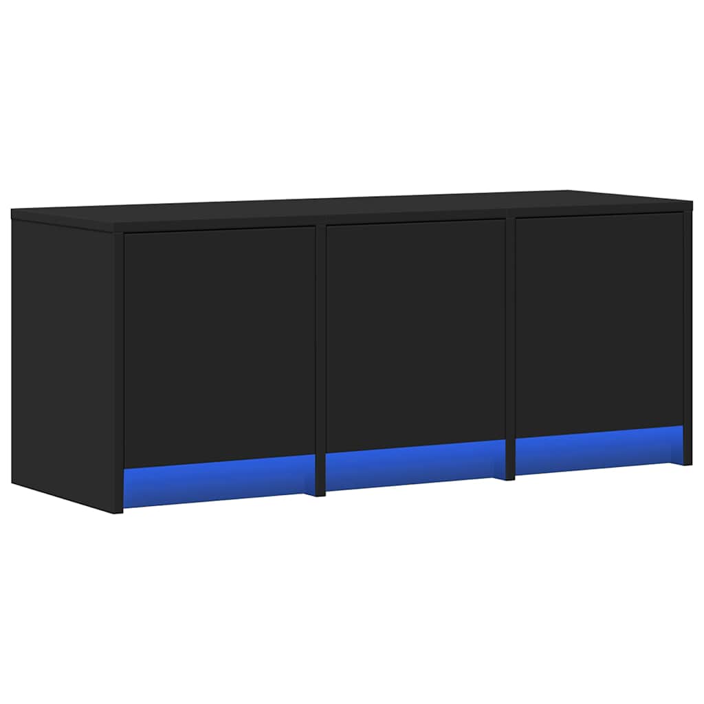 Televizoriaus spintelė su LED, juoda, 97x34x40cm, mediena