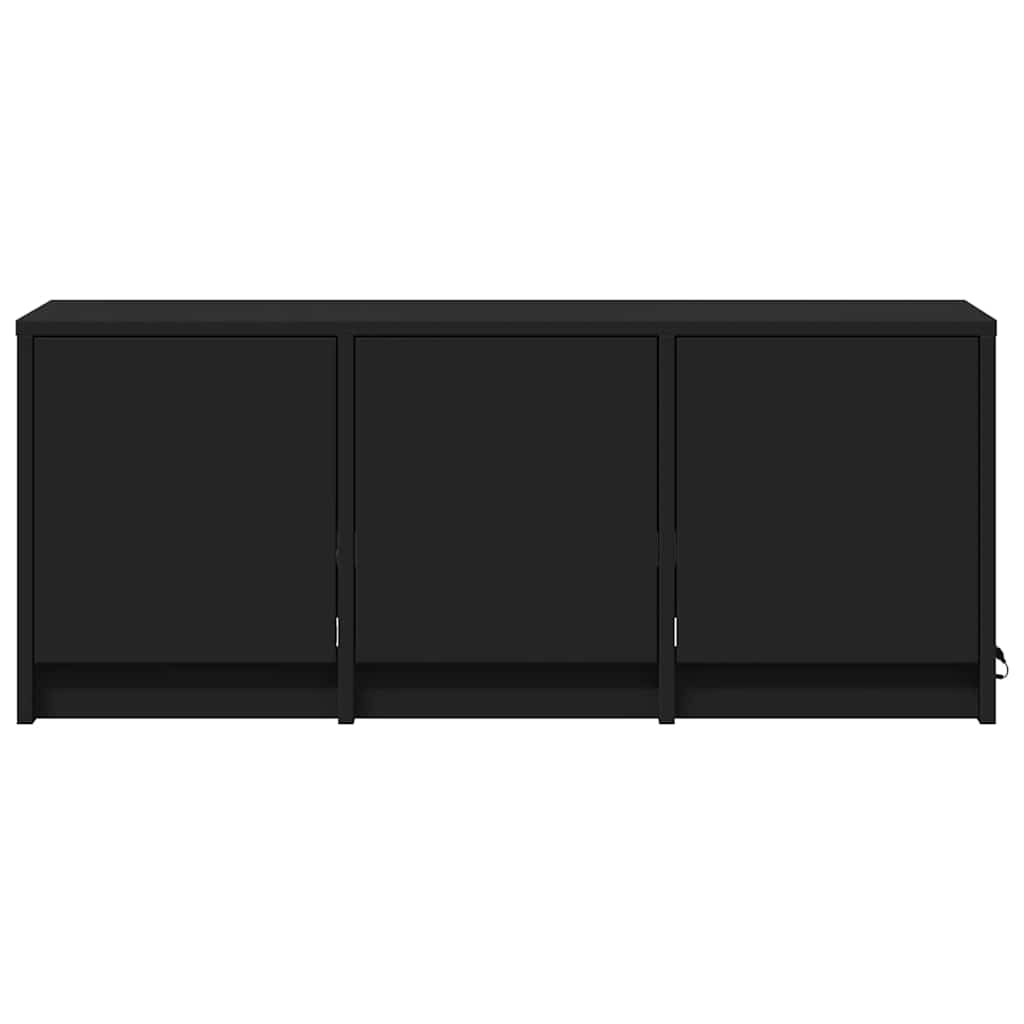 Televizoriaus spintelė su LED, juoda, 97x34x40cm, mediena