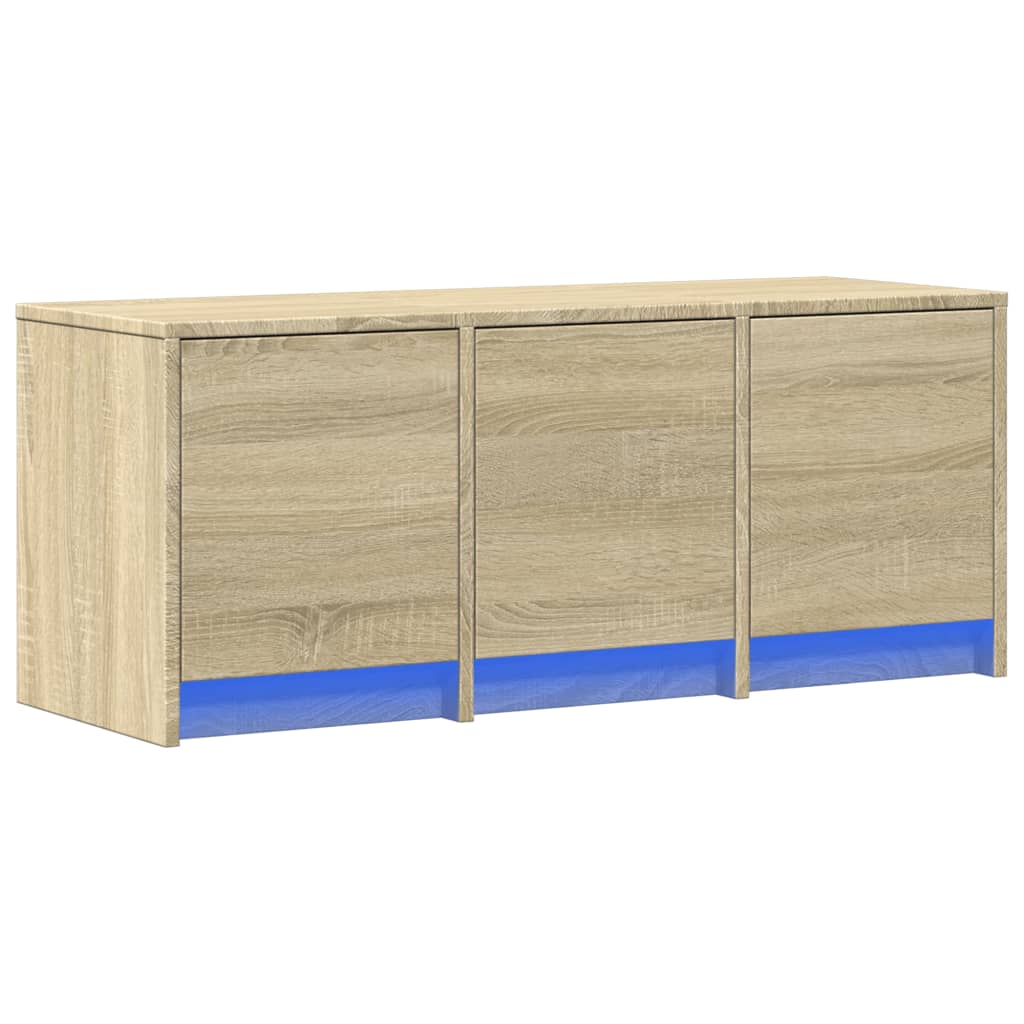 Televizoriaus spintelė su LED, ąžuolo, 97x34x40cm, mediena