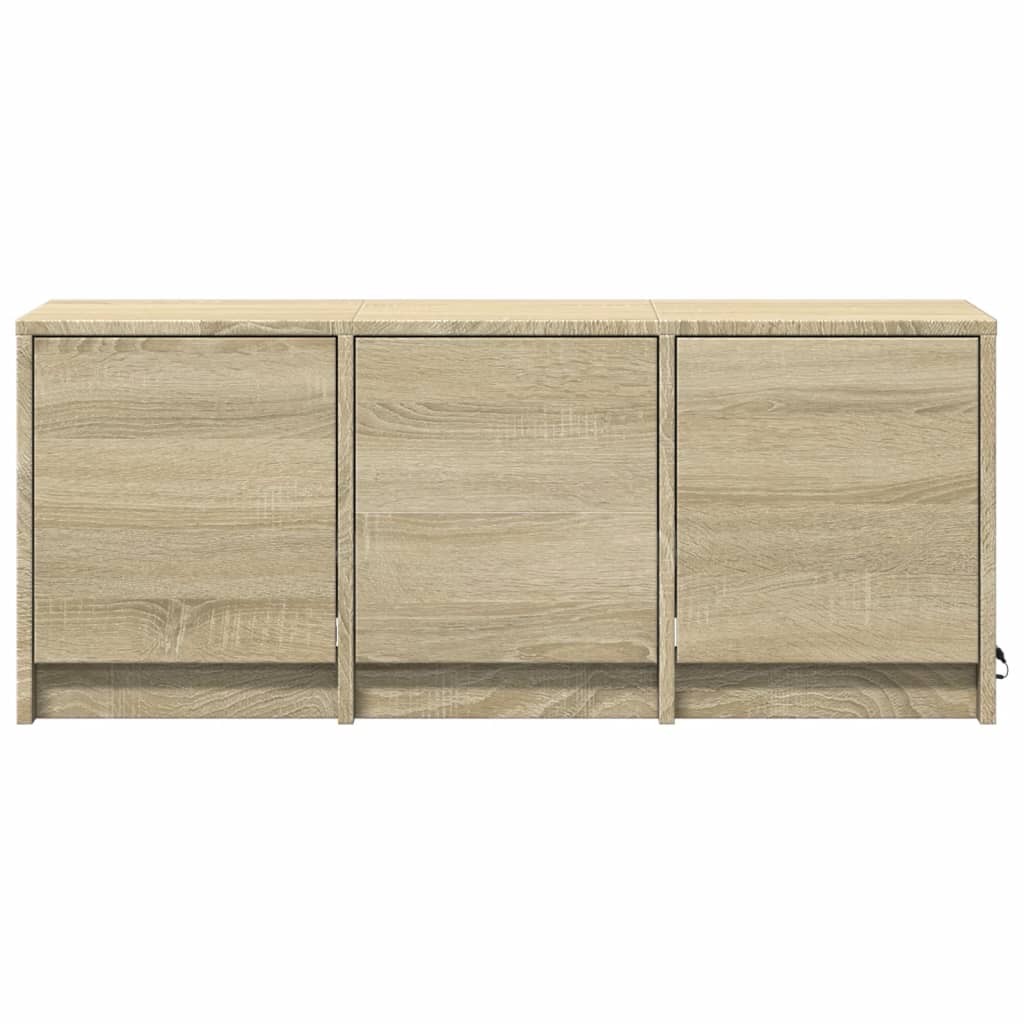 Televizoriaus spintelė su LED, ąžuolo, 97x34x40cm, mediena