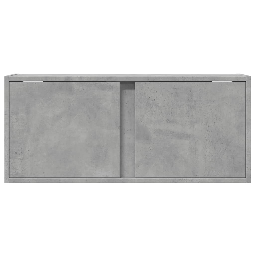 Sieninė TV spintelė su LED lemputėmis, betono, 80x31x35cm
