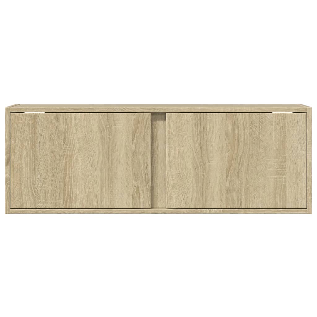 Sieninė TV spintelė su LED lemputėmis, ąžuolo, 100x31x35cm