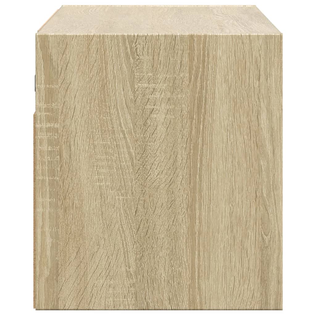 Sieninė TV spintelė su LED lemputėmis, ąžuolo, 100x31x35cm
