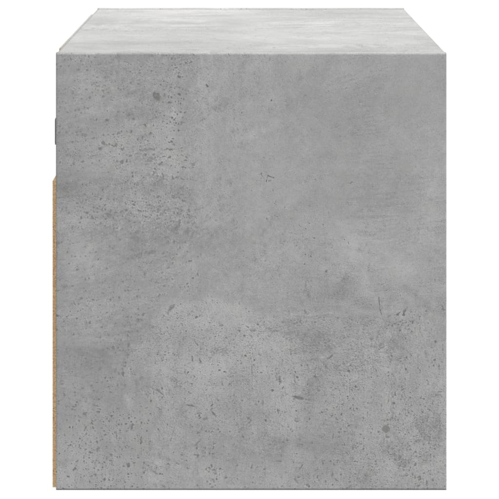 Wall-mounted TV Cabinet with LED Lights, Concrete Grey, 100x31x35 cm