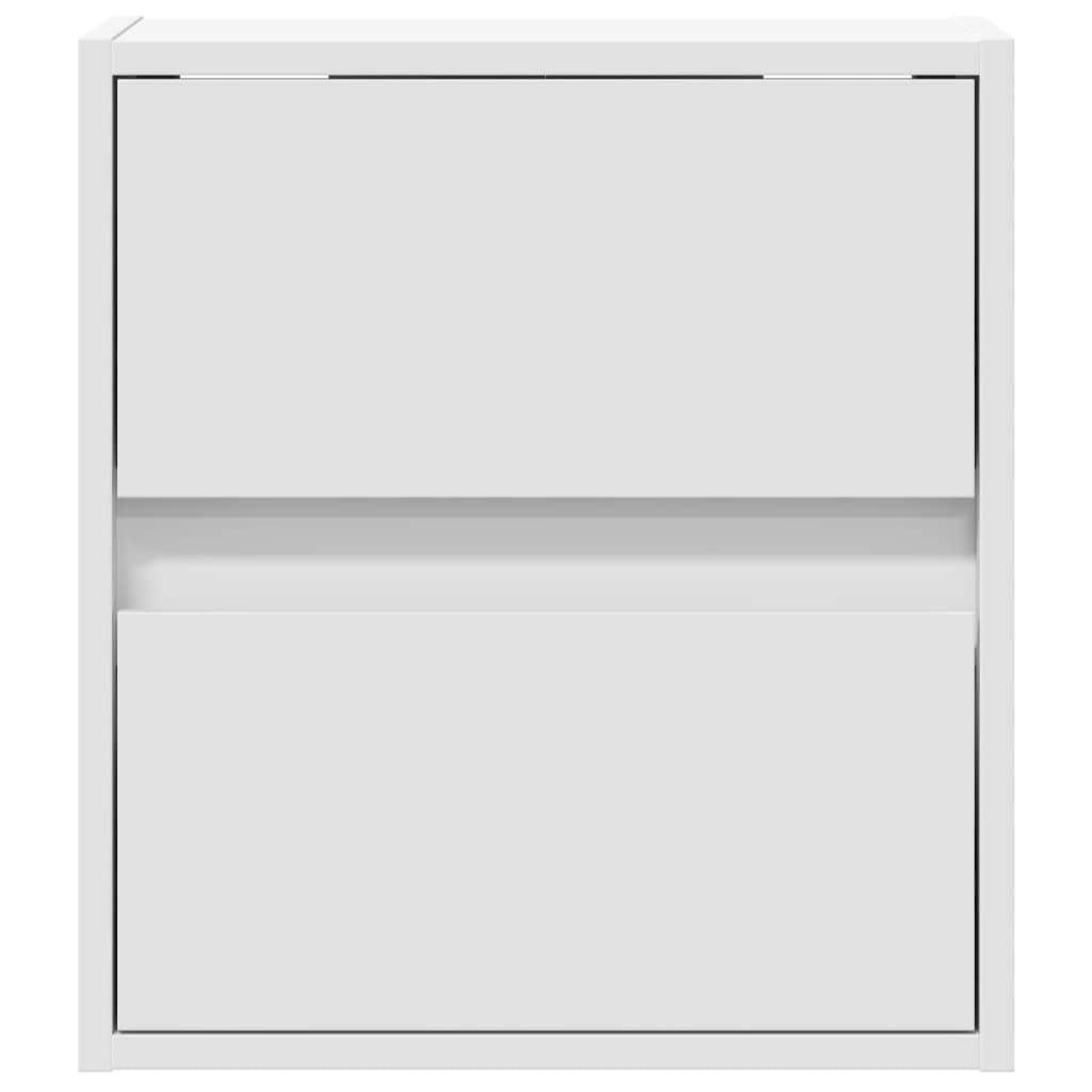 Sieninės TV spintelės su LED, 2vnt., baltos, 41x31x45cm