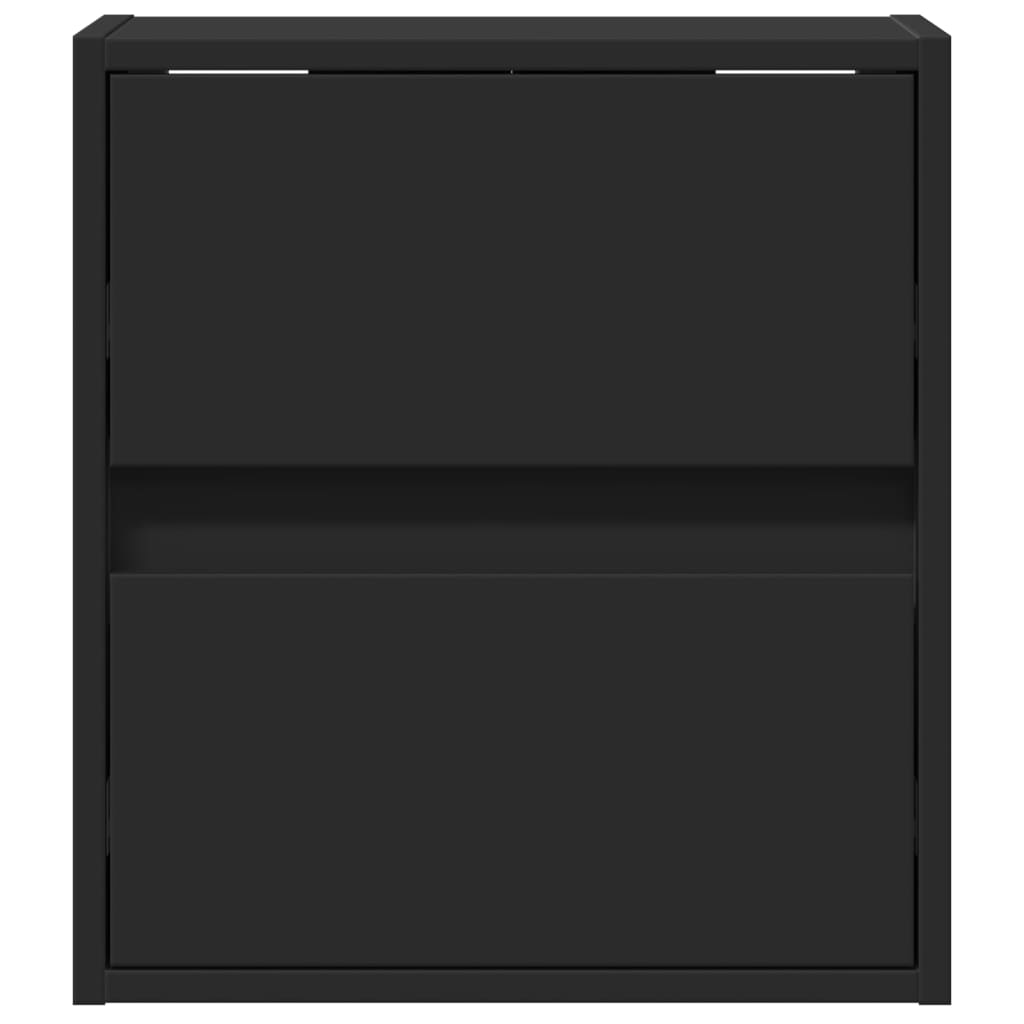 Sieninės TV spintelės su LED, 2vnt., juodos, 41x31x45cm