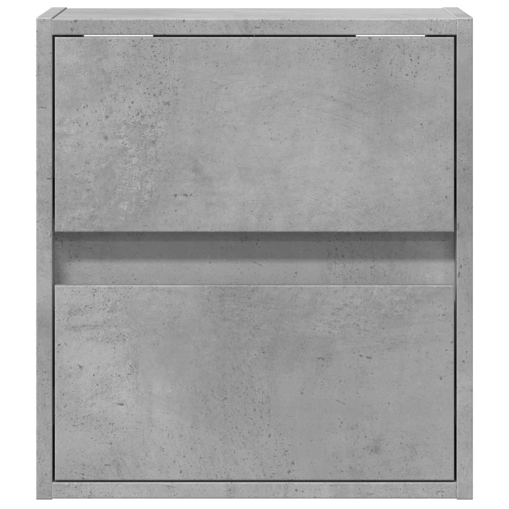 Sieninės TV spintelės su LED, 2vnt., betono pilkos, 41x31x45cm