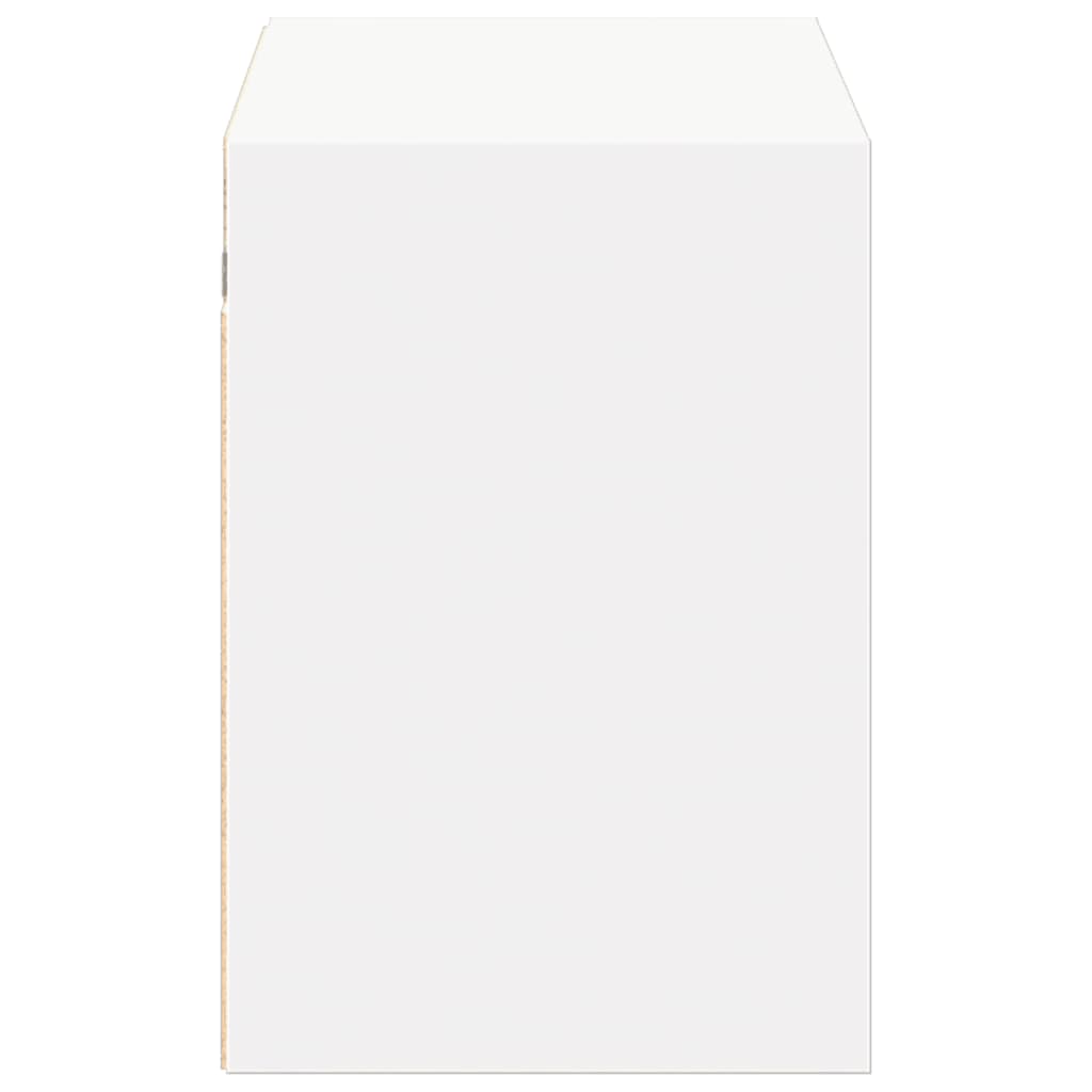 Sieninė TV spintelė su LED lemputėmis, balta, 100x31x45cm