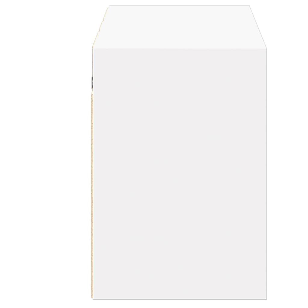 Sienas televizora skapītis ar LED apgaismojumu, balts, 130x31x45 cm