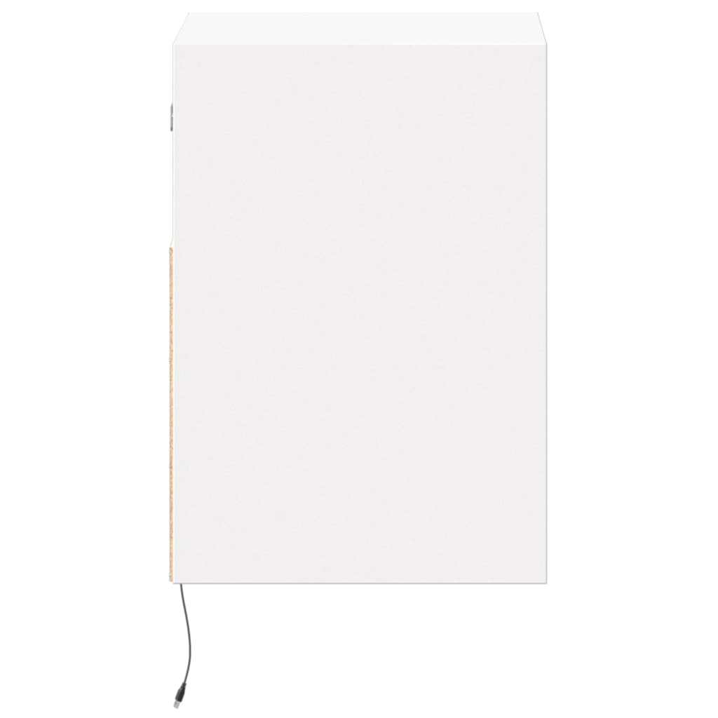Pie sienas stiprināmi TV skapīši ar LED, 2 gab., balti, 41x31x45 cm