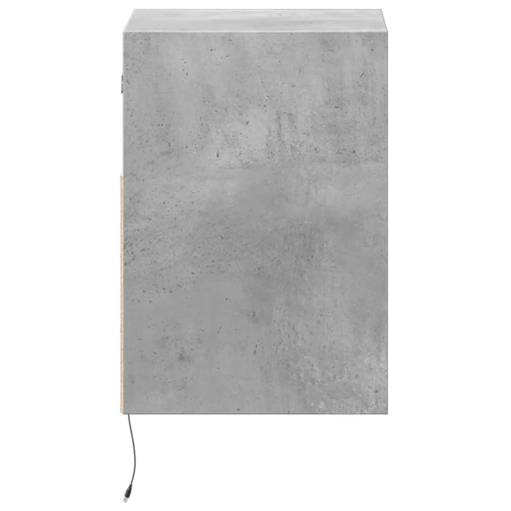 Sieninės TV spintelės su LED, 2vnt., betono pilkos, 41x31x45cm