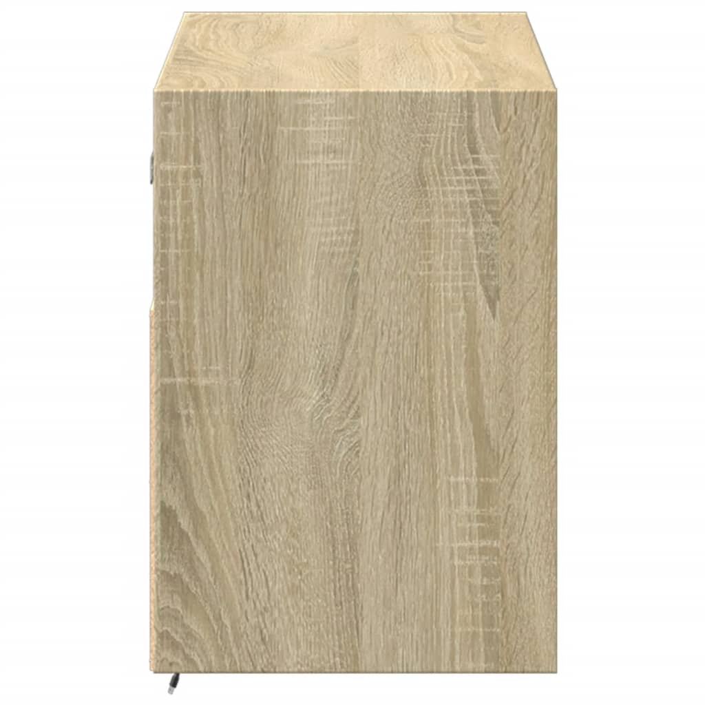 Sieninė TV spintelė su LED lemputėmis, ąžuolo, 100x31x45cm
