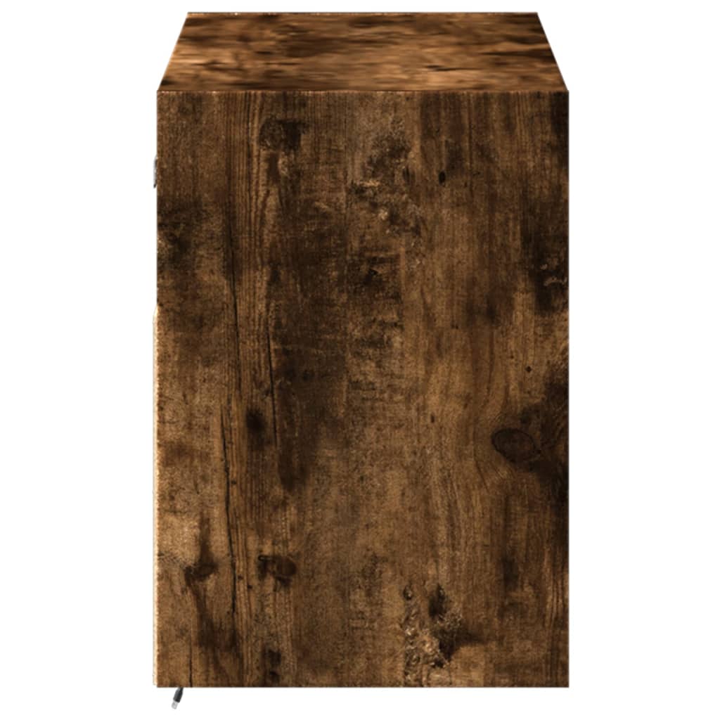 Pie sienas stiprināms TV skapītis ar LED gaismām, dūmu krāsā, 100x31x45 cm