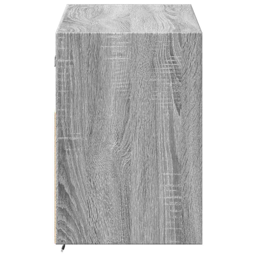 Sieninė TV spintelė su LED lemputėmis, pilka, 100x31x45cm