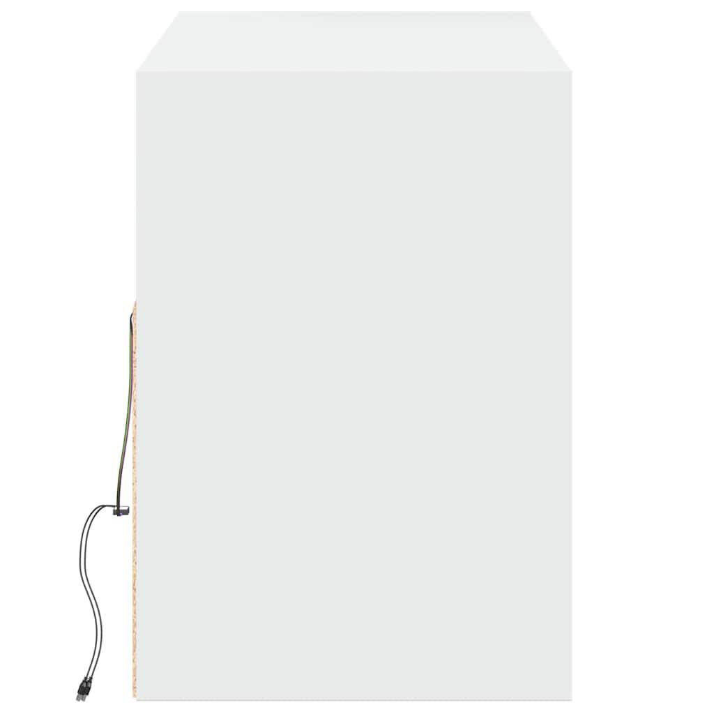 Sienas TV skapītis ar LED gaismām, balts, 130x31x45 cm